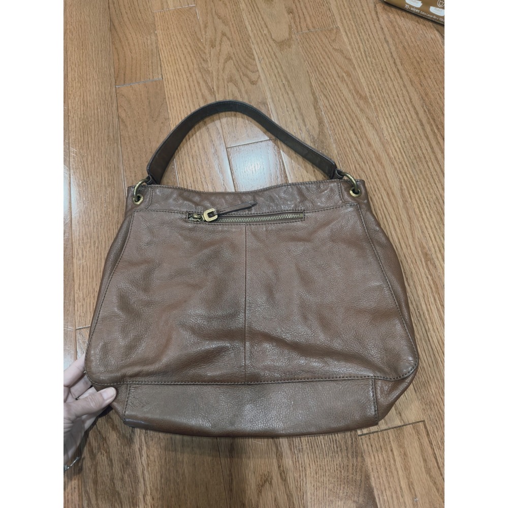 Hobo Brown Pebbled Leather Tassel Boho Shoulder Bag Handbag Brown Festival - Picture 5 of 9